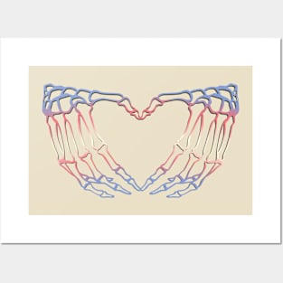 Transgender Skeleton Heart Hands Posters and Art